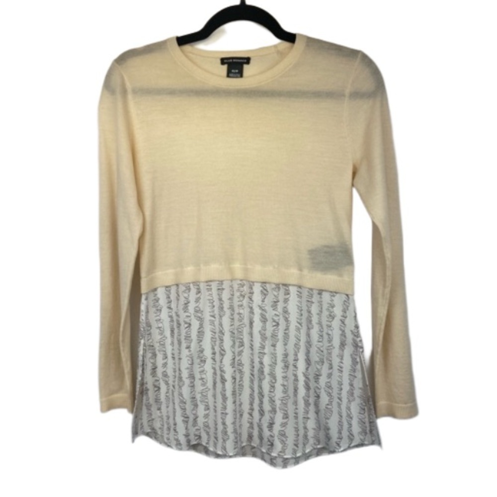 NEW! With tags Club Monaco Azadeh Merino Wool Layered Top in Ivory Size XS Soft